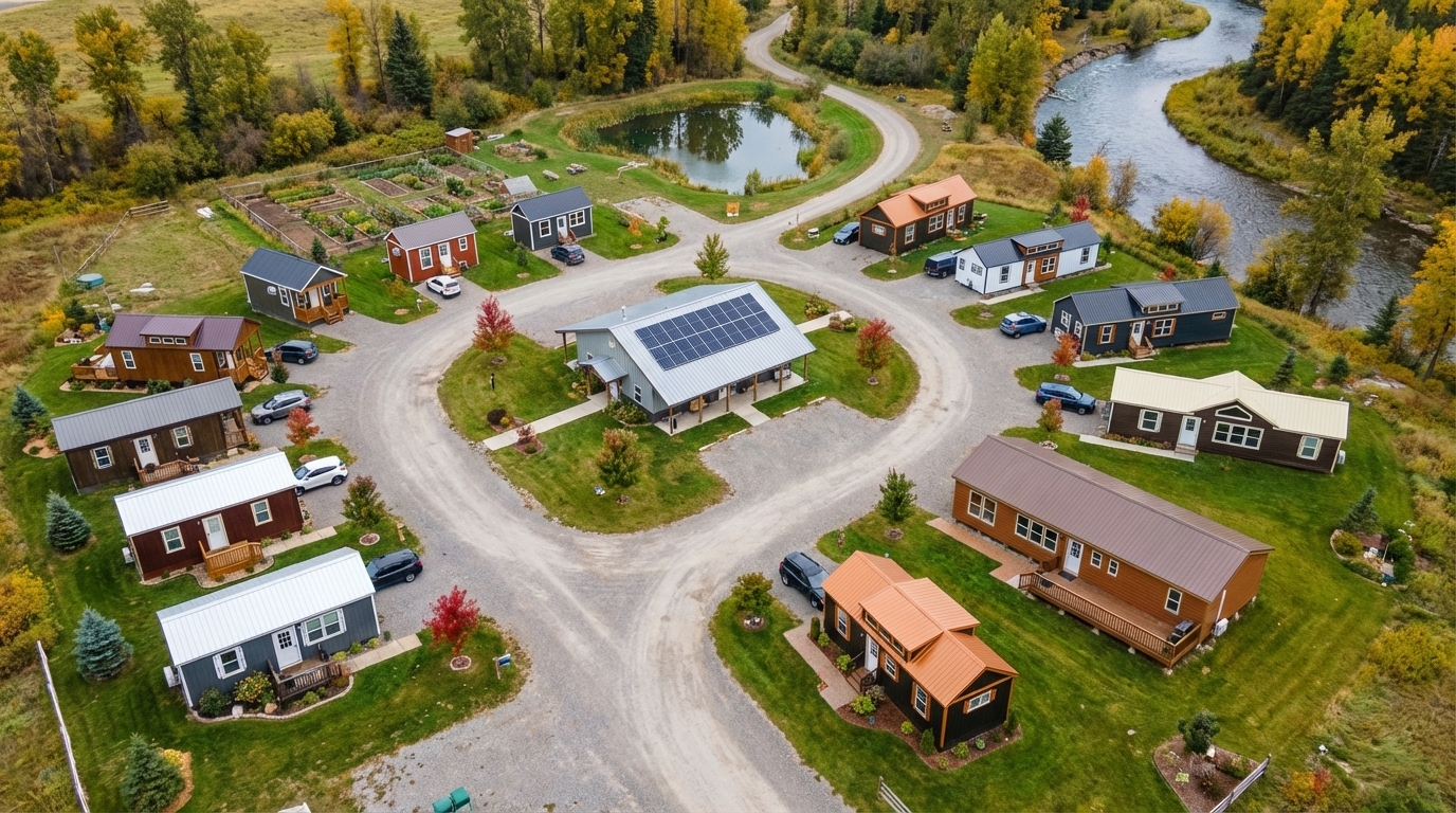 Tiny Home Community Aerial View